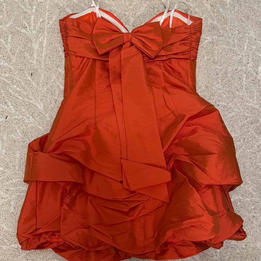 Vintage Betsy & Adam Strapless orange mini bubble Dress YTK / Halloween size 8 - Picture 6 of 8